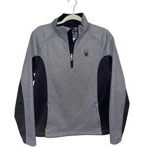 Spyder Gray and Black Pullover 1/4 Zip Sweatshirt casual knit sweater jacket siz